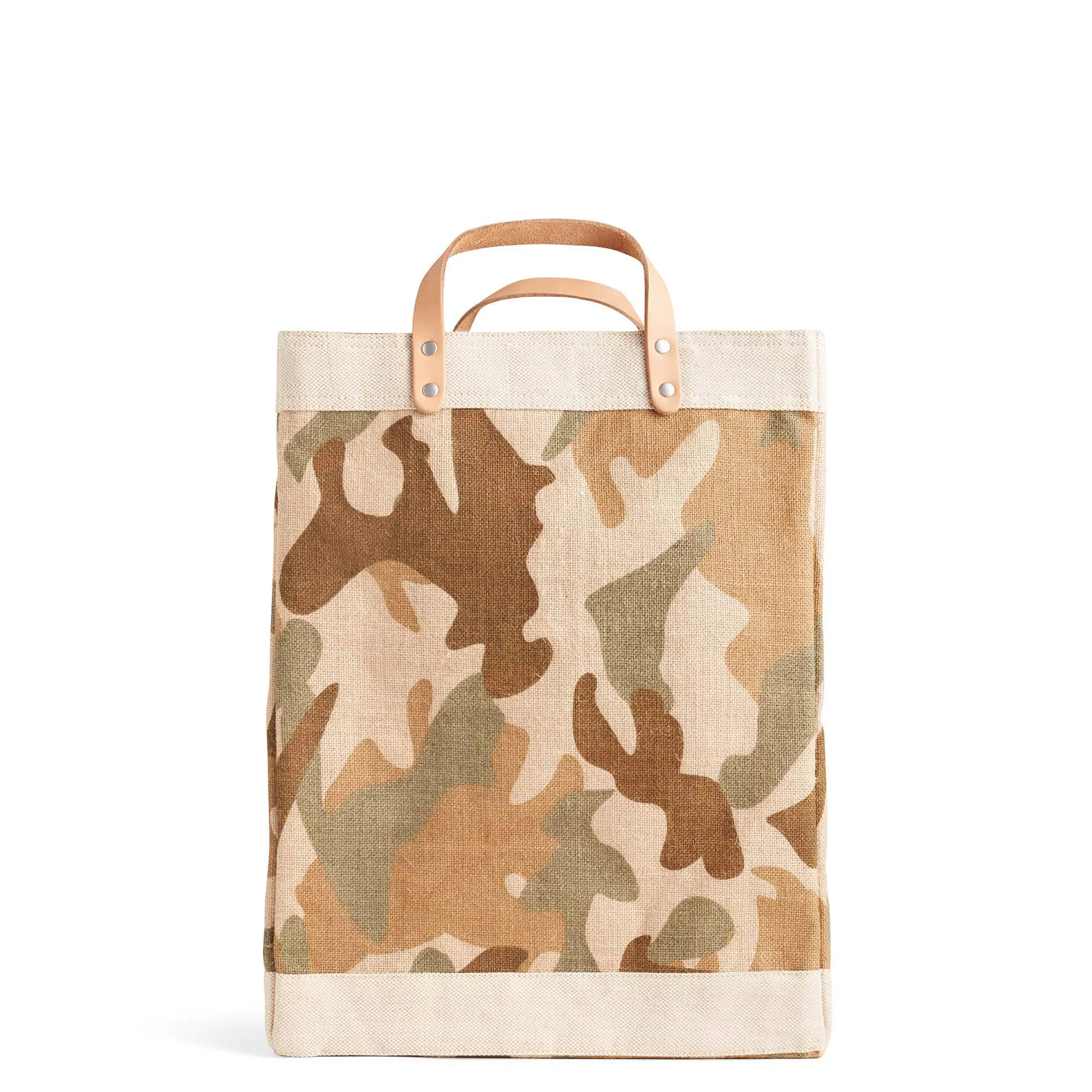 Market Bag in Safari with Black Monogram