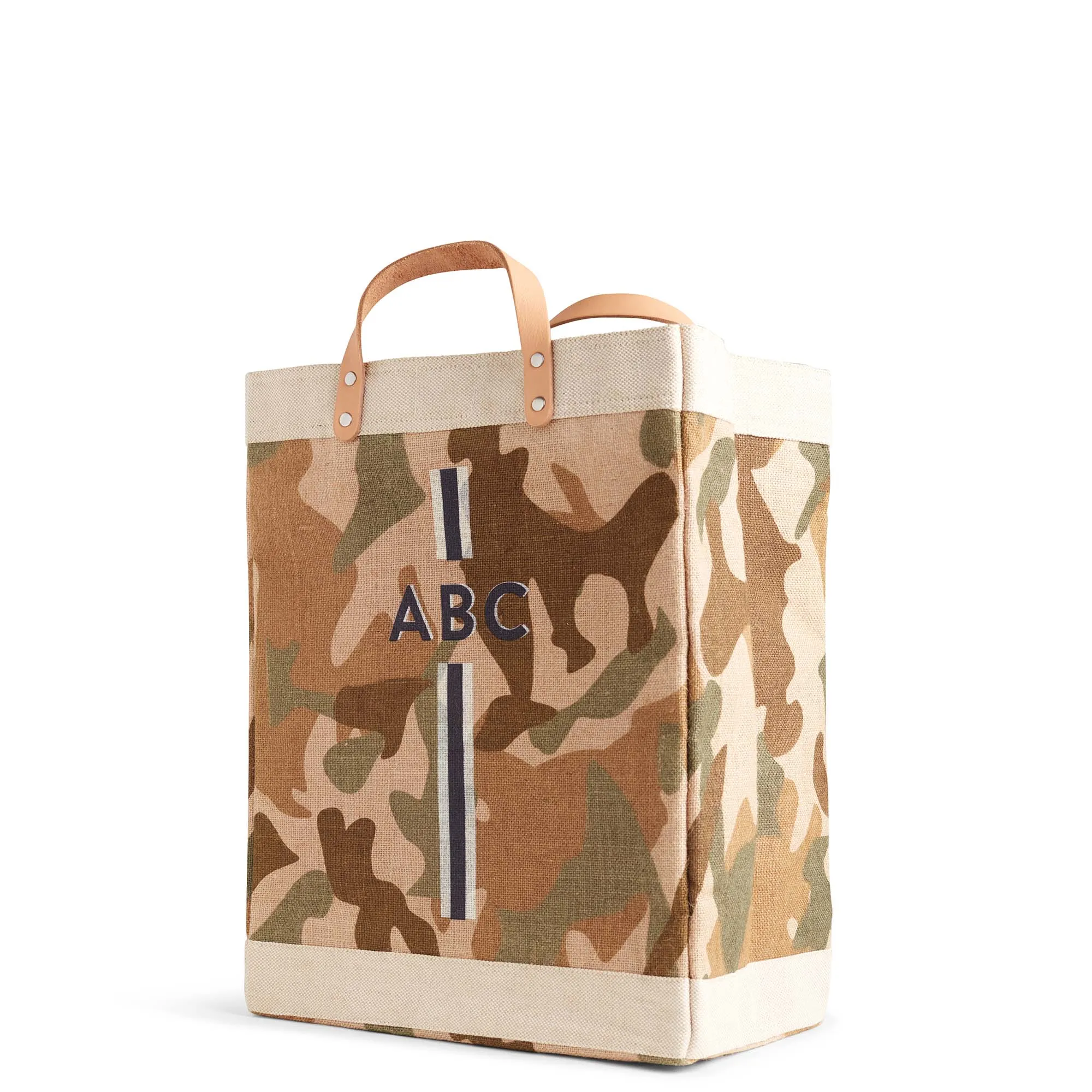 Market Bag in Safari with Black Monogram