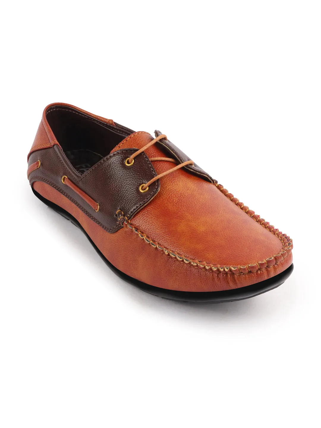 Men Tan Casual Slip-On Boat Shoes