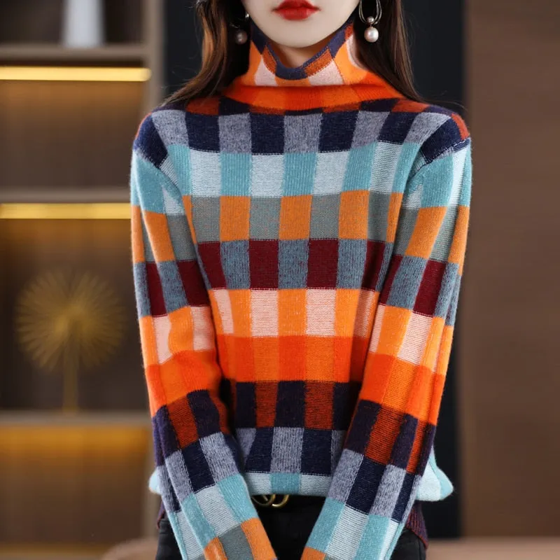 Merino Wool Plaid Sweater