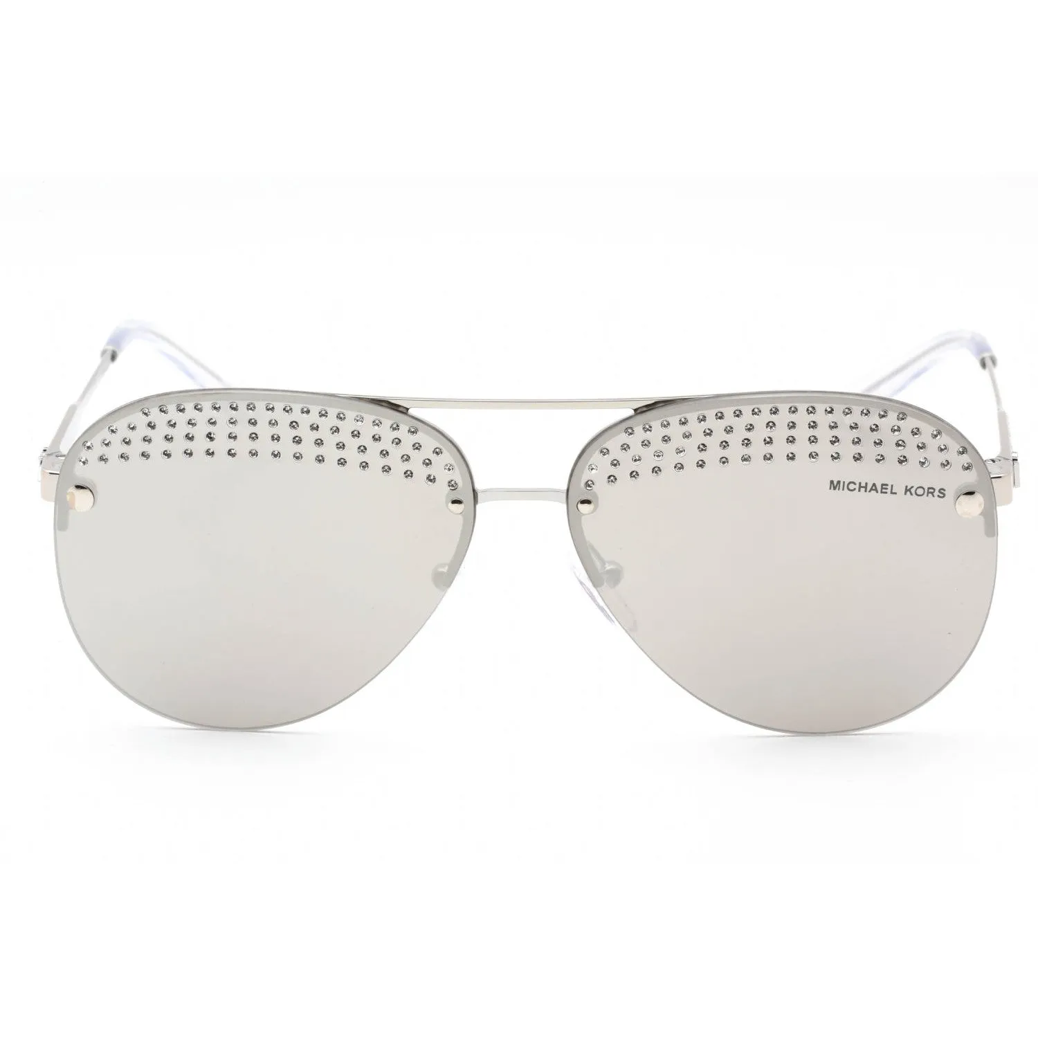 Michael Kors 0MK1135B Sunglasses Shiny Silver/Silver Grey Mirror Women's