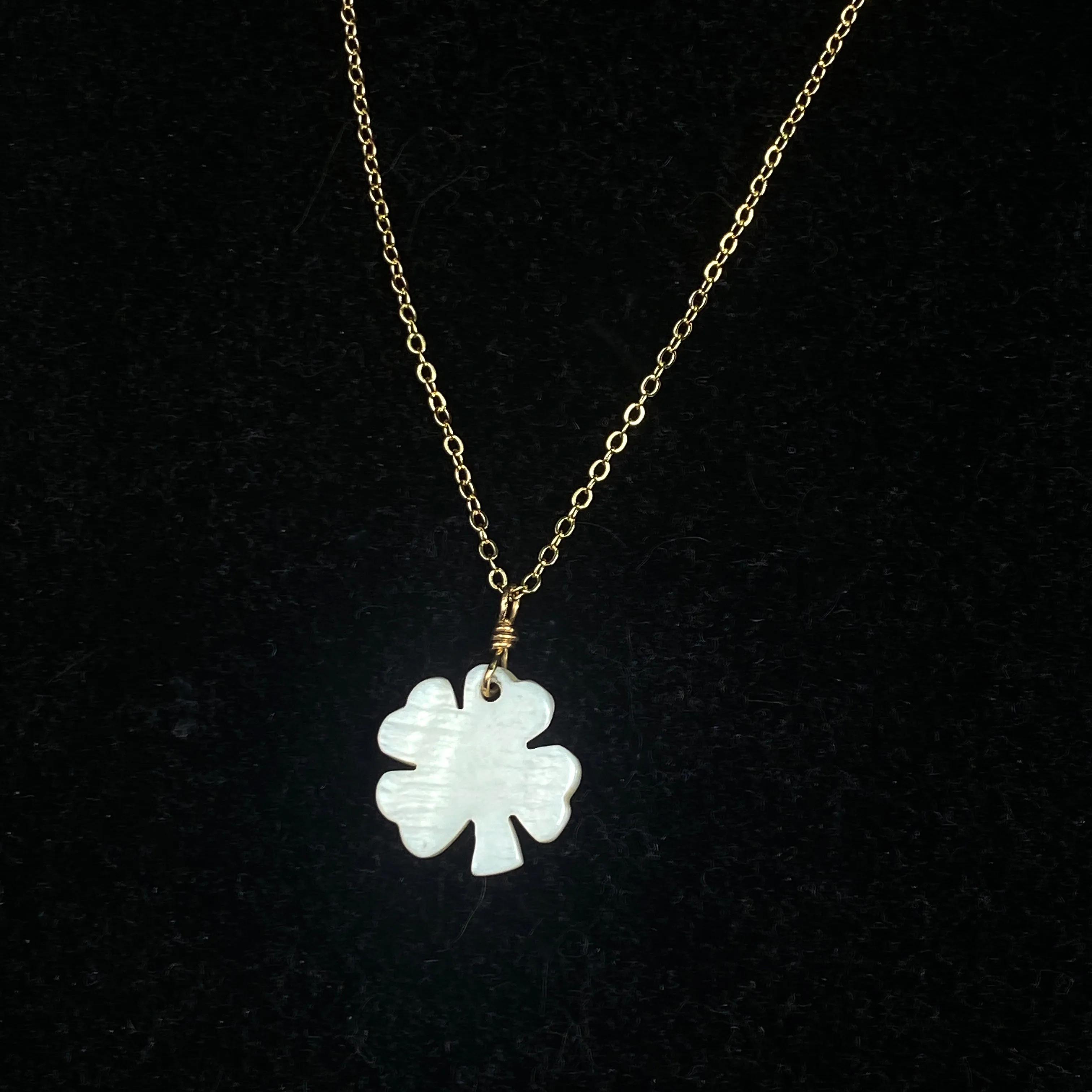 Mother of Pearl Clover Necklace