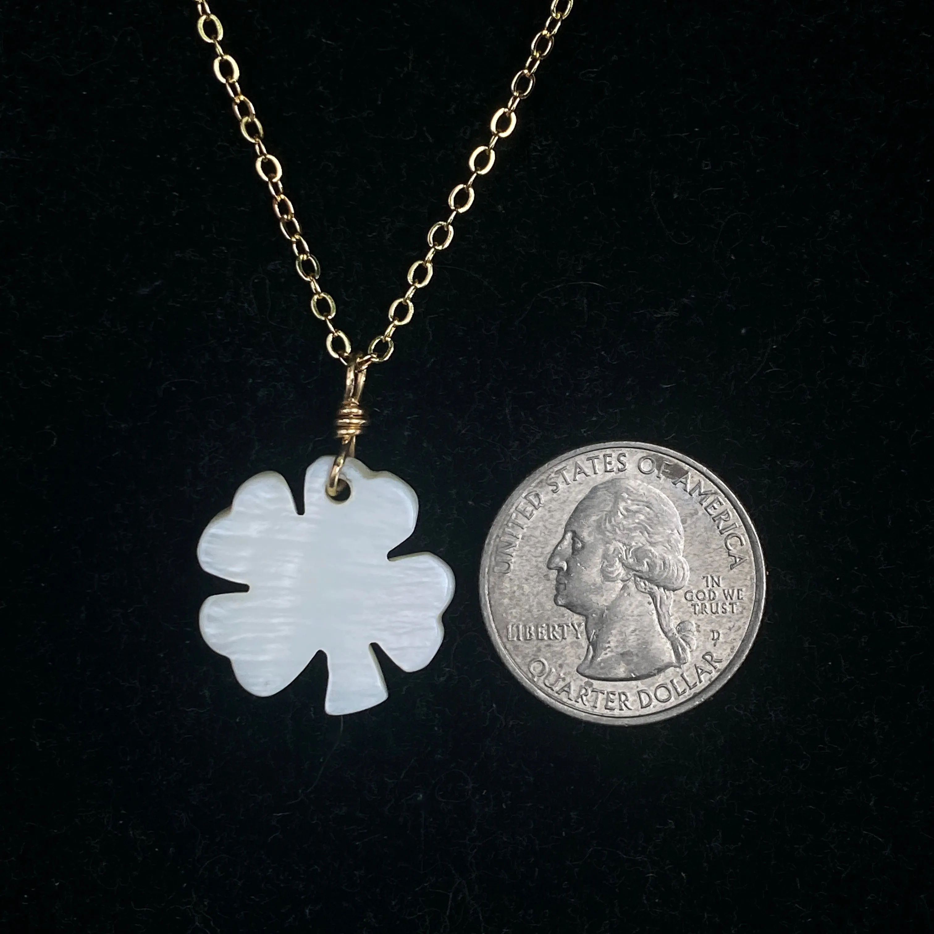 Mother of Pearl Clover Necklace