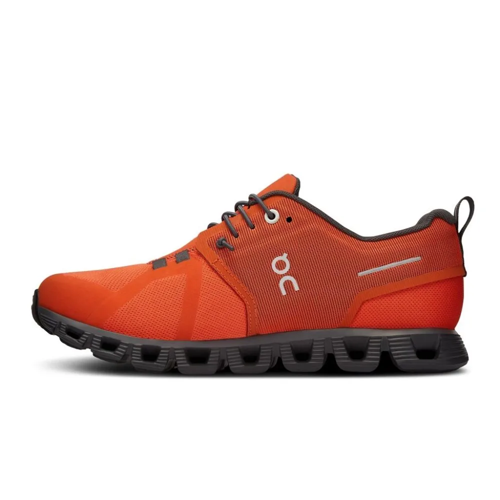 On Women's Cloud 5 Waterproof Sneaker - Flame/Eclipse