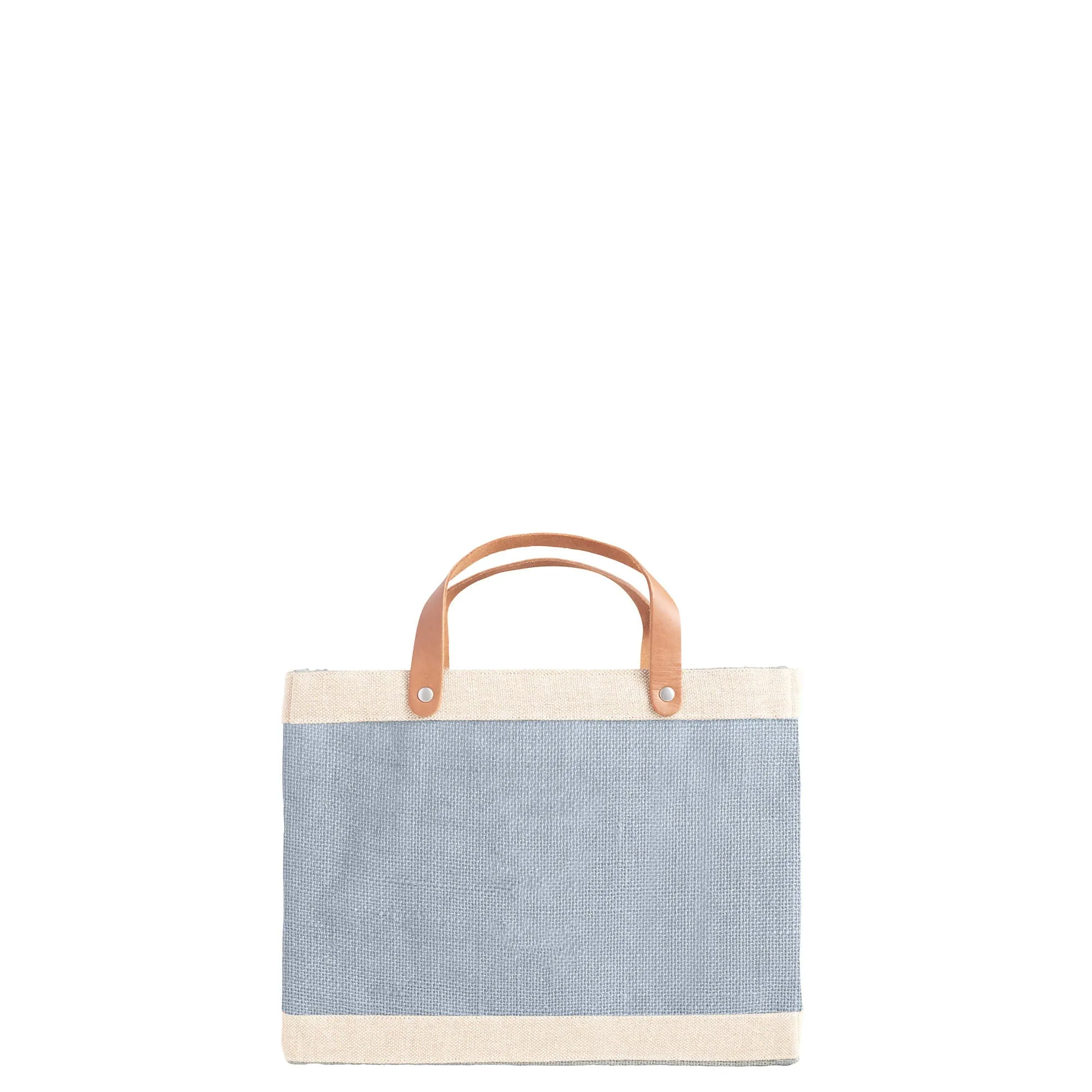 Petite Market Bag in Cool Gray with Black Monogram