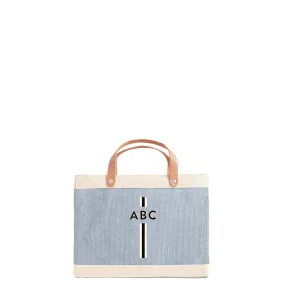 Petite Market Bag in Cool Gray with Black Monogram