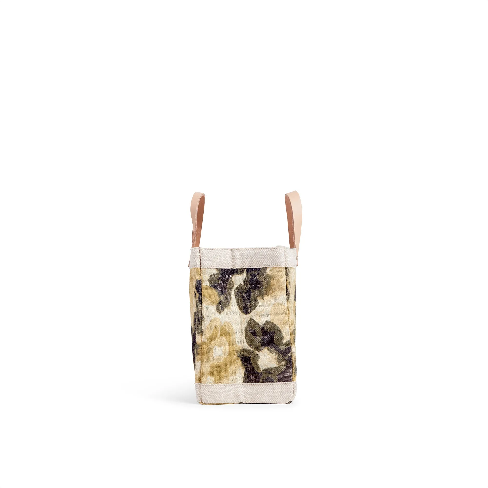 Petite Market Bag in Khaki Bloom by Liesel Plambeck with Monogram