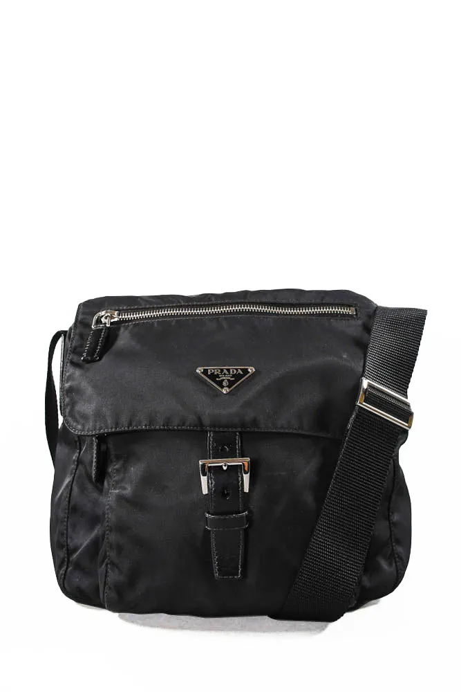 Prada Black Nylon Small Tessuto Messenger Bag