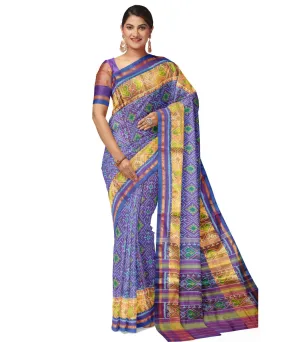 Purple silk handloom patola saree