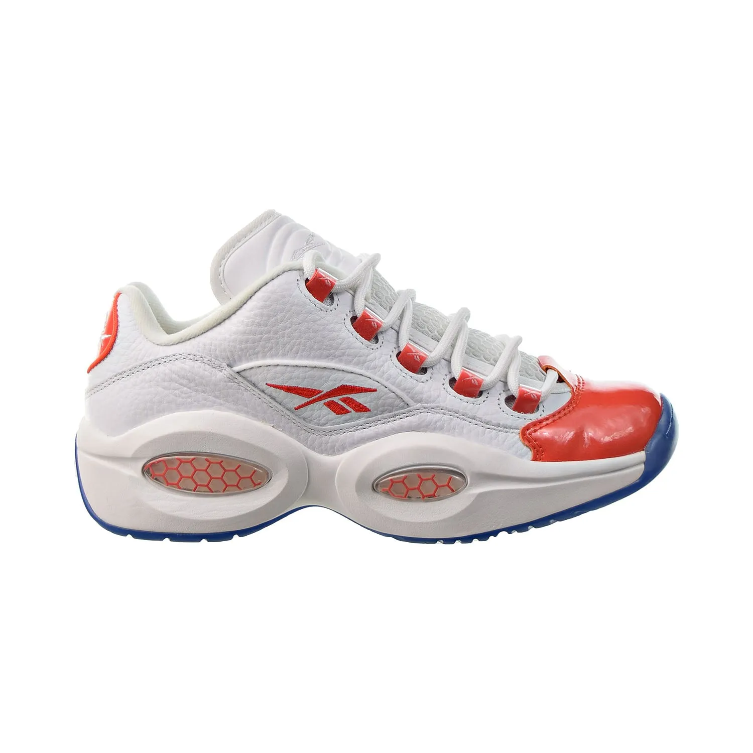 Reebok Question Low Patent Toe Orange Men's Shoes White-Vivid Orange-Reebok Ice