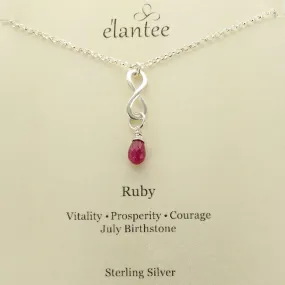 Ruby July Birthstone Infinity Necklace