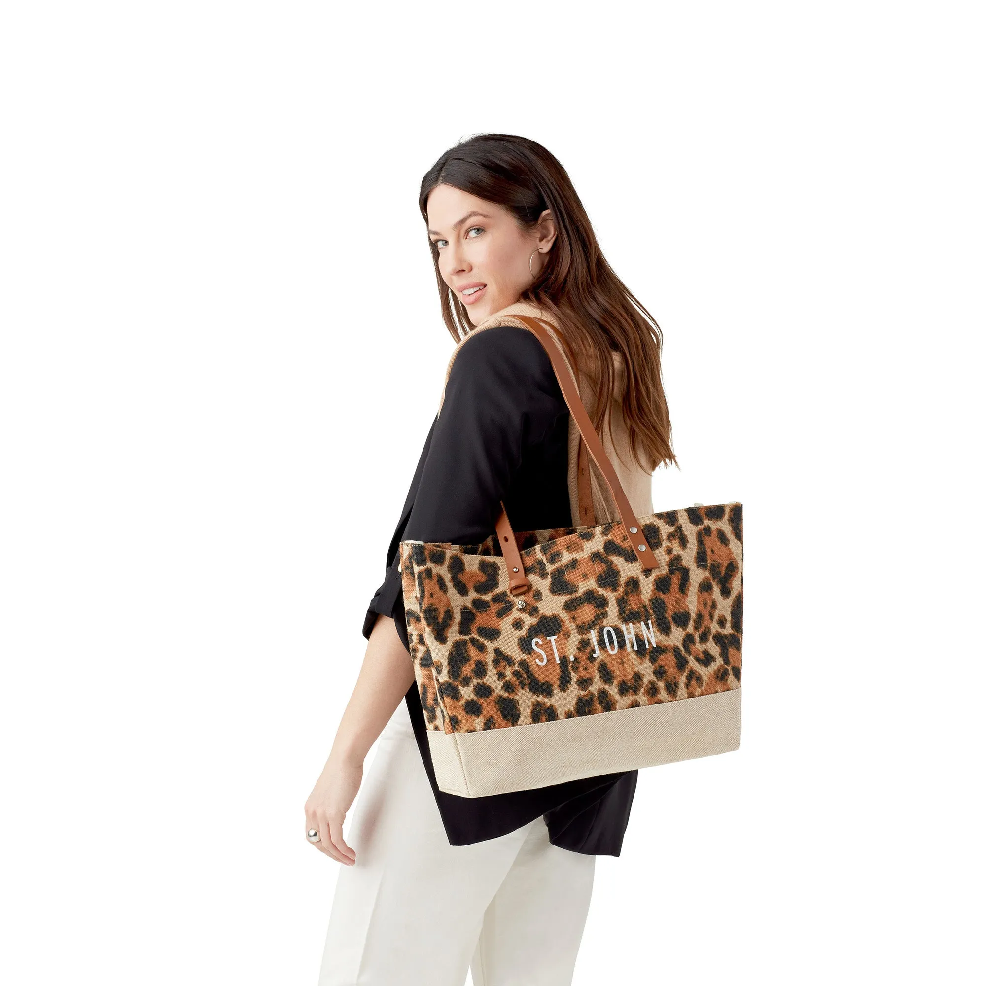 Shoulder Market Bag in Cheetah Print