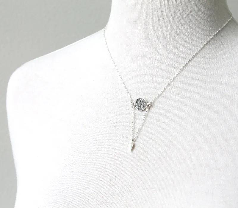 Sterling Silver Druzy Point Necklace