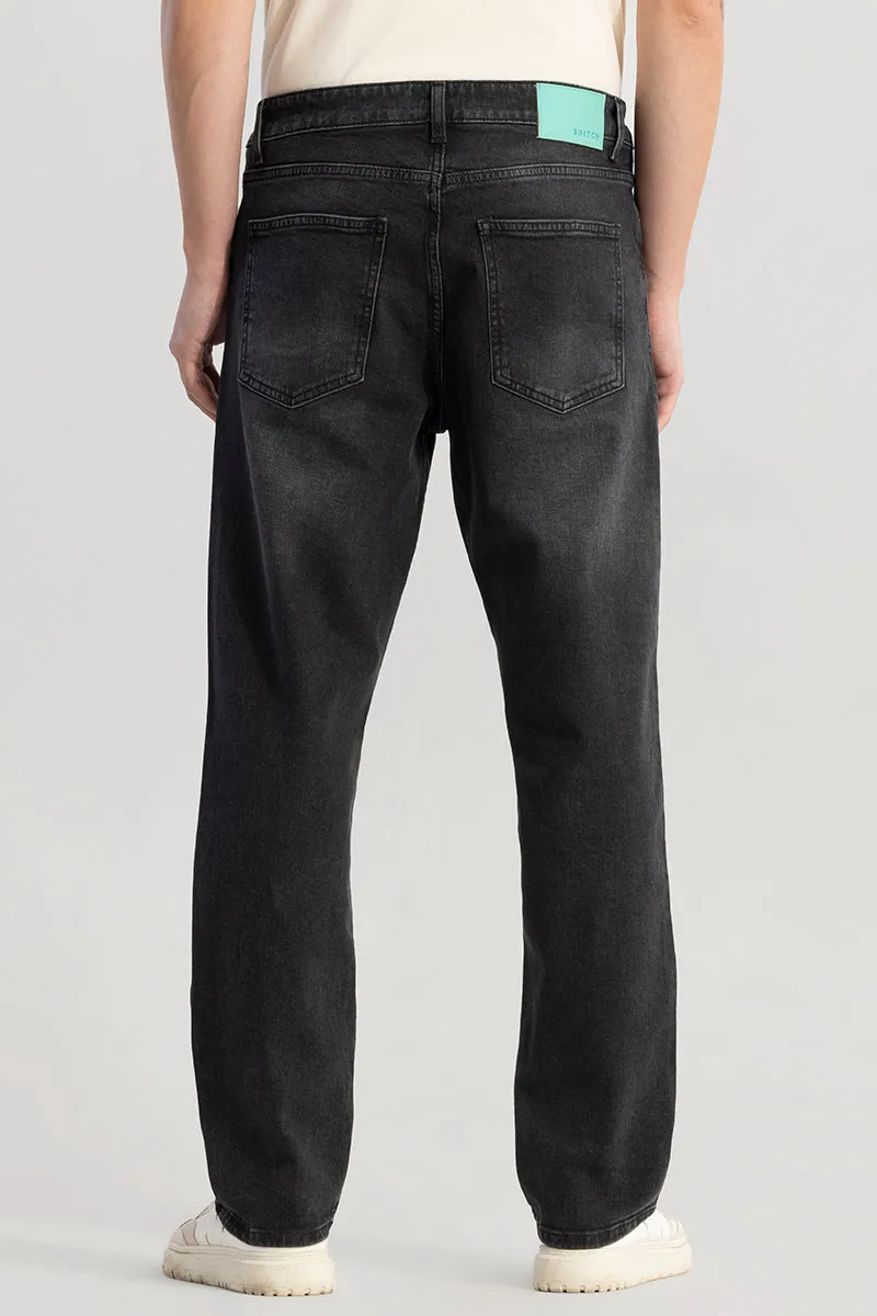 Swankie Wiskered Black Comfort Fit Jeans