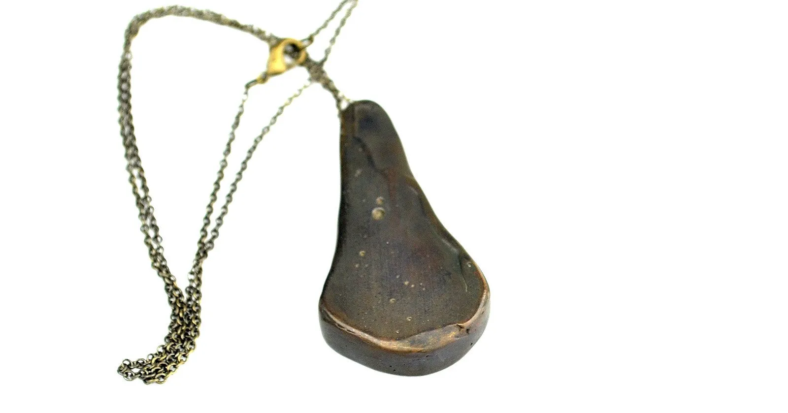 Teardrop Pendant| Brass, flora fauna | Out on a Limb