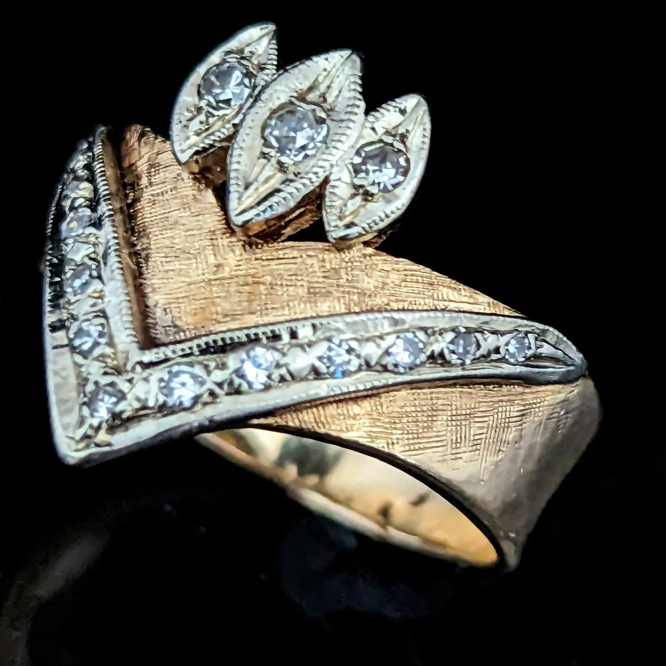 The Galena - Vintage Diamond 14k Gold Cocktail Ring c.1960s