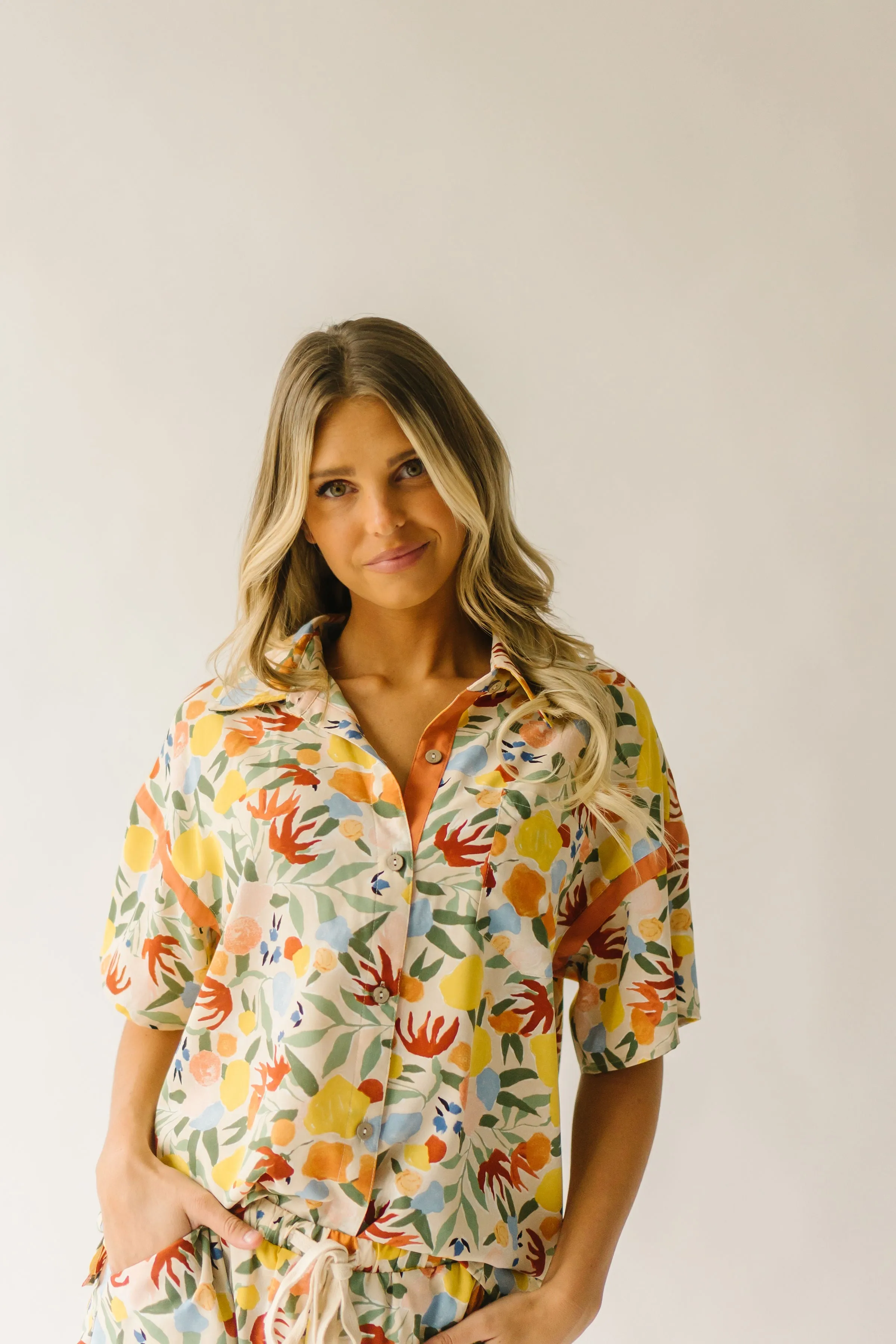 The Lively Button Up Blouse in Floral Multi