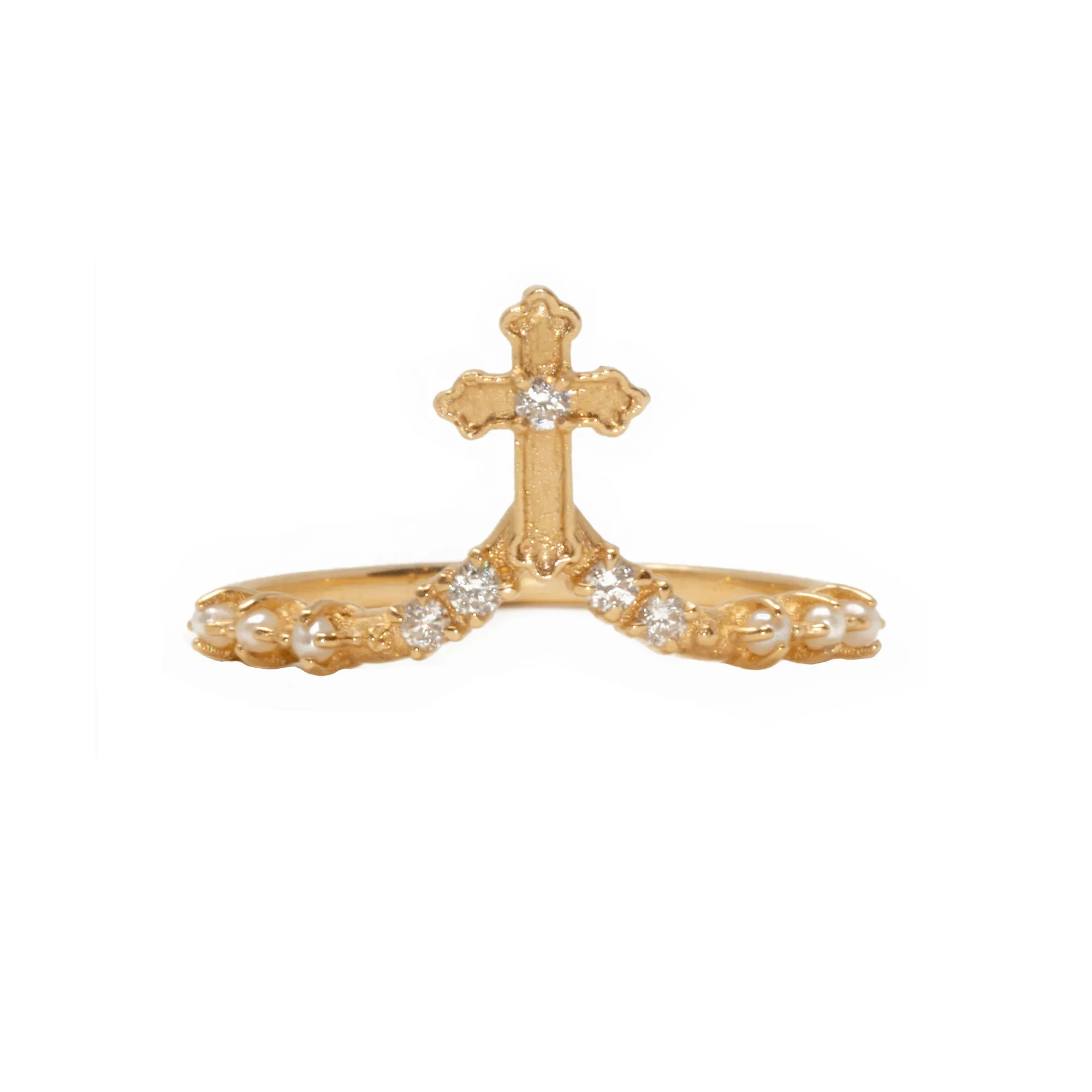 Trinity Diamond Cross Ring