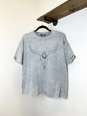 Turquoise Longhorn Graphic Tee