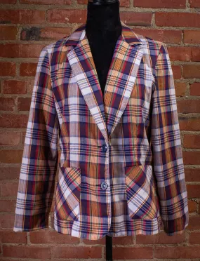 Vintage Coronet Plaid Blazer 70s Red/Blue/Yellow/Green Medium