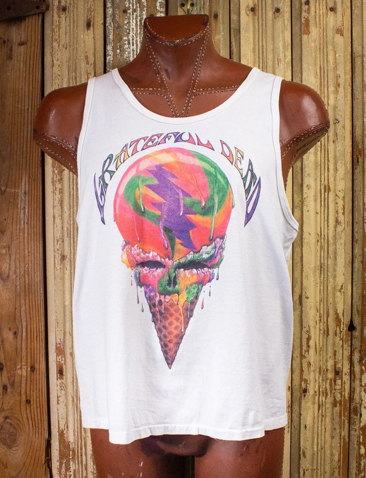 Vintage Grateful Dead Ice Cream Cone Concert Tank Top 90s White XL