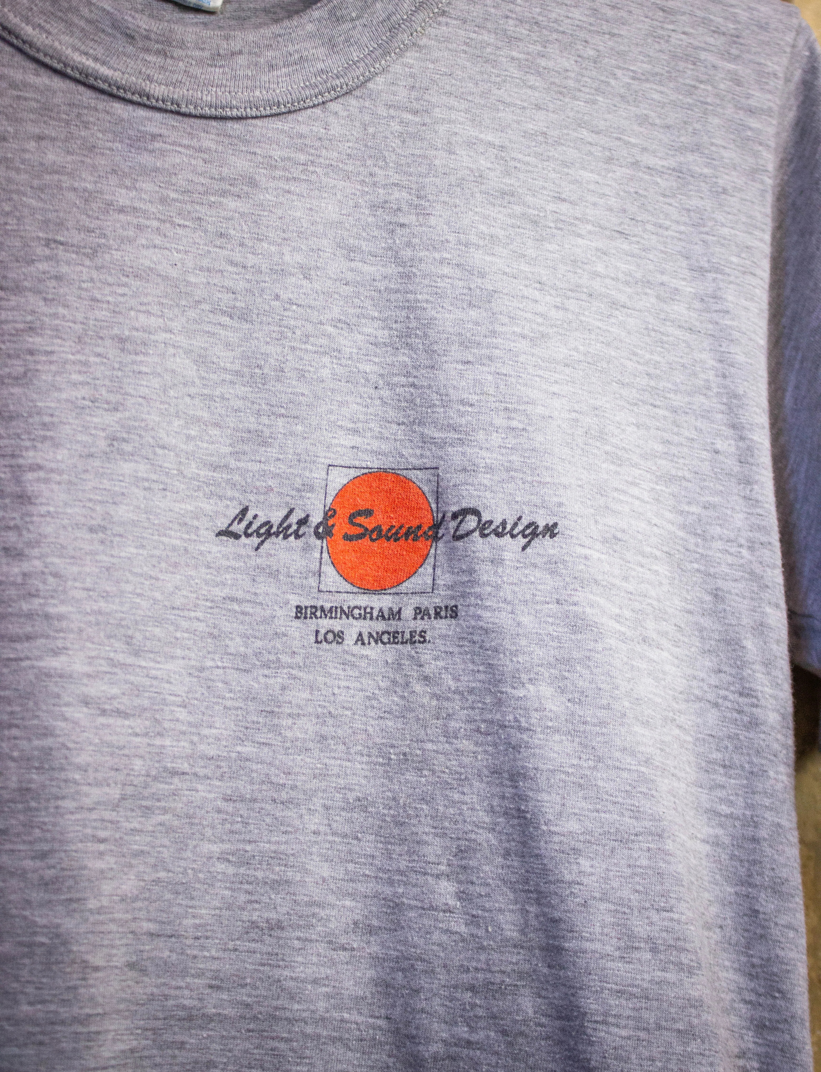 Vintage Light & Sound Design (LSD) Crew Concert T Shirt 80s Gray Small