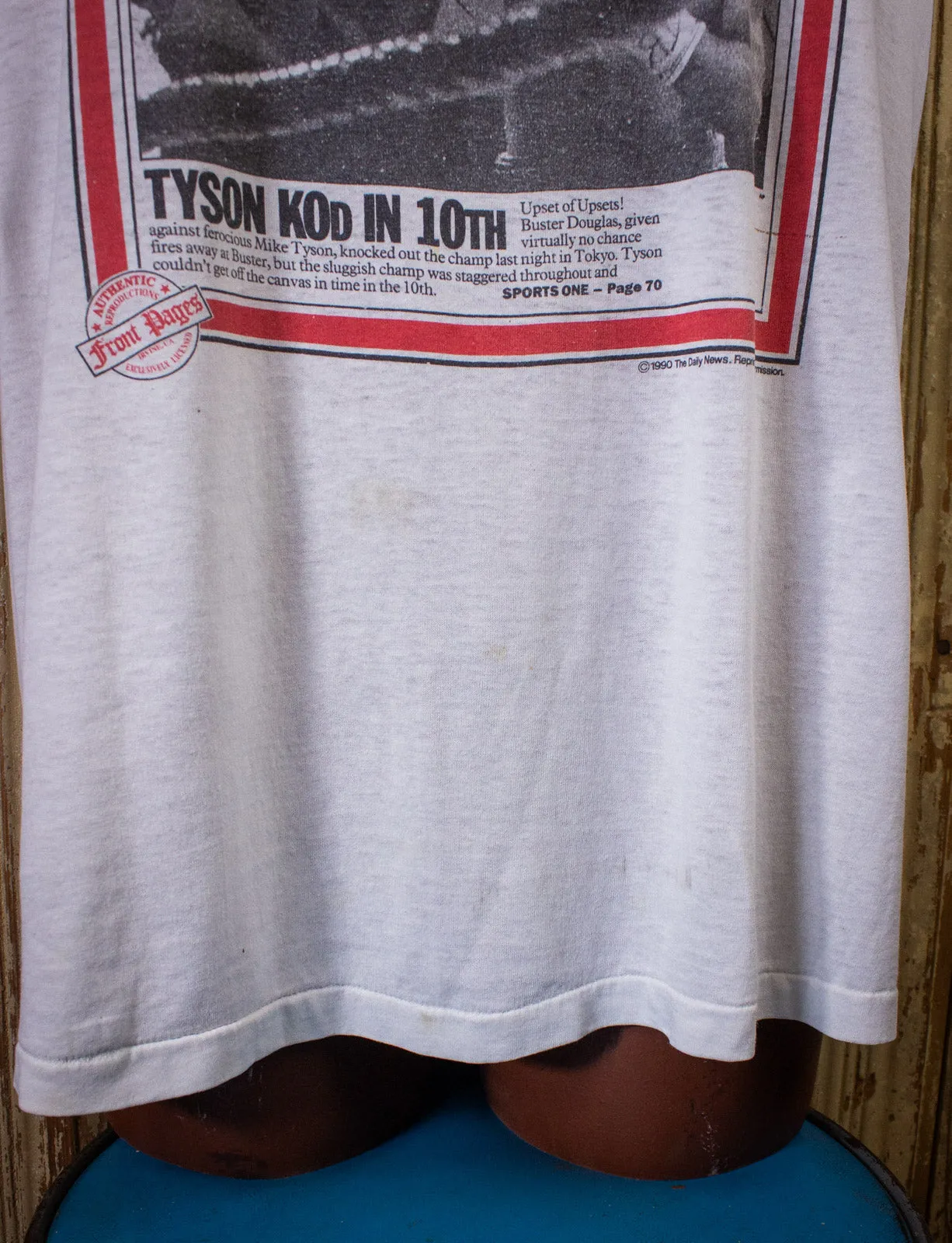 Vintage Mike Tyson Busted! Graphic T Shirt 1990 White XL