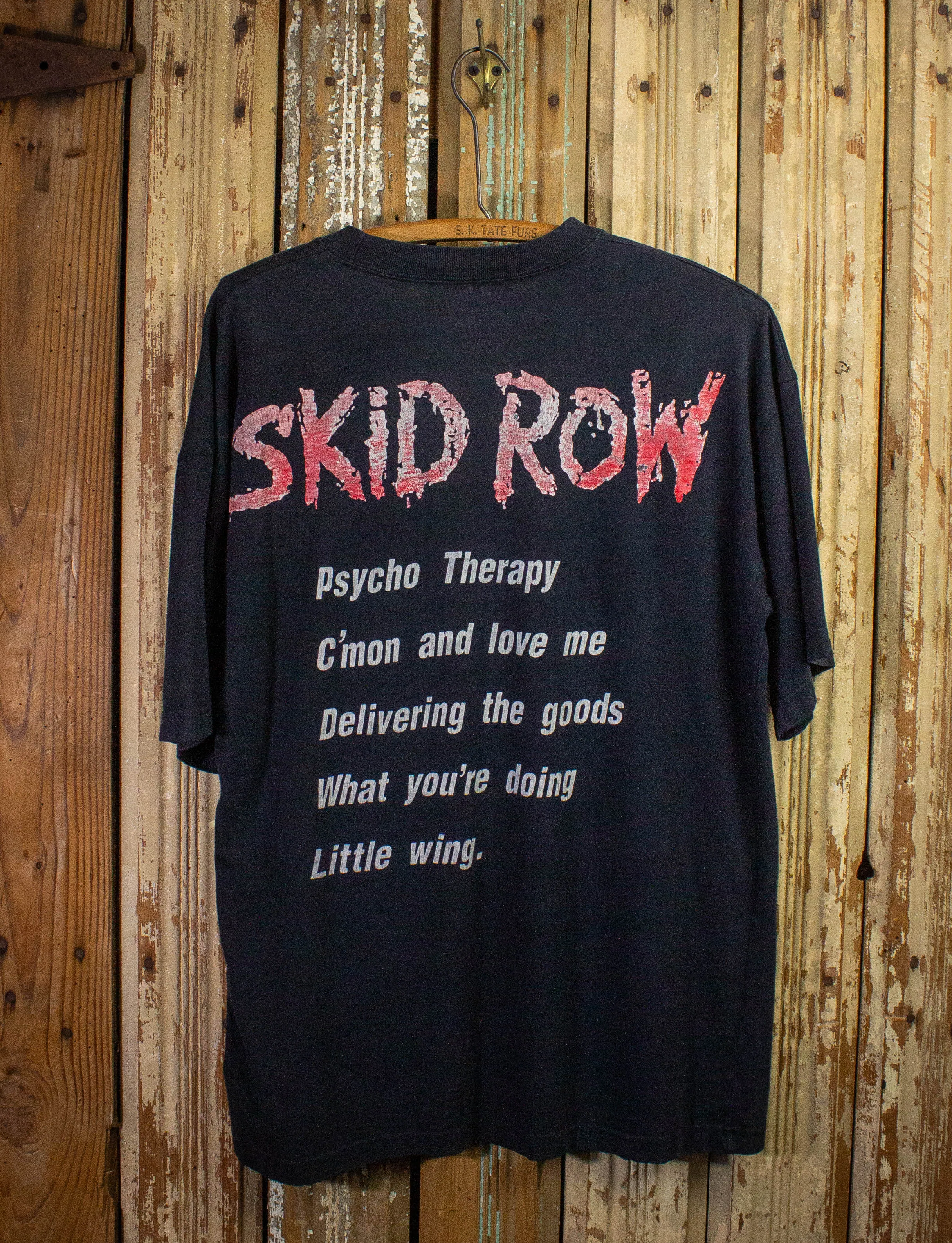 Vintage Skid Row B-Side Ourselves Concert T Shirt 1992 Black XL