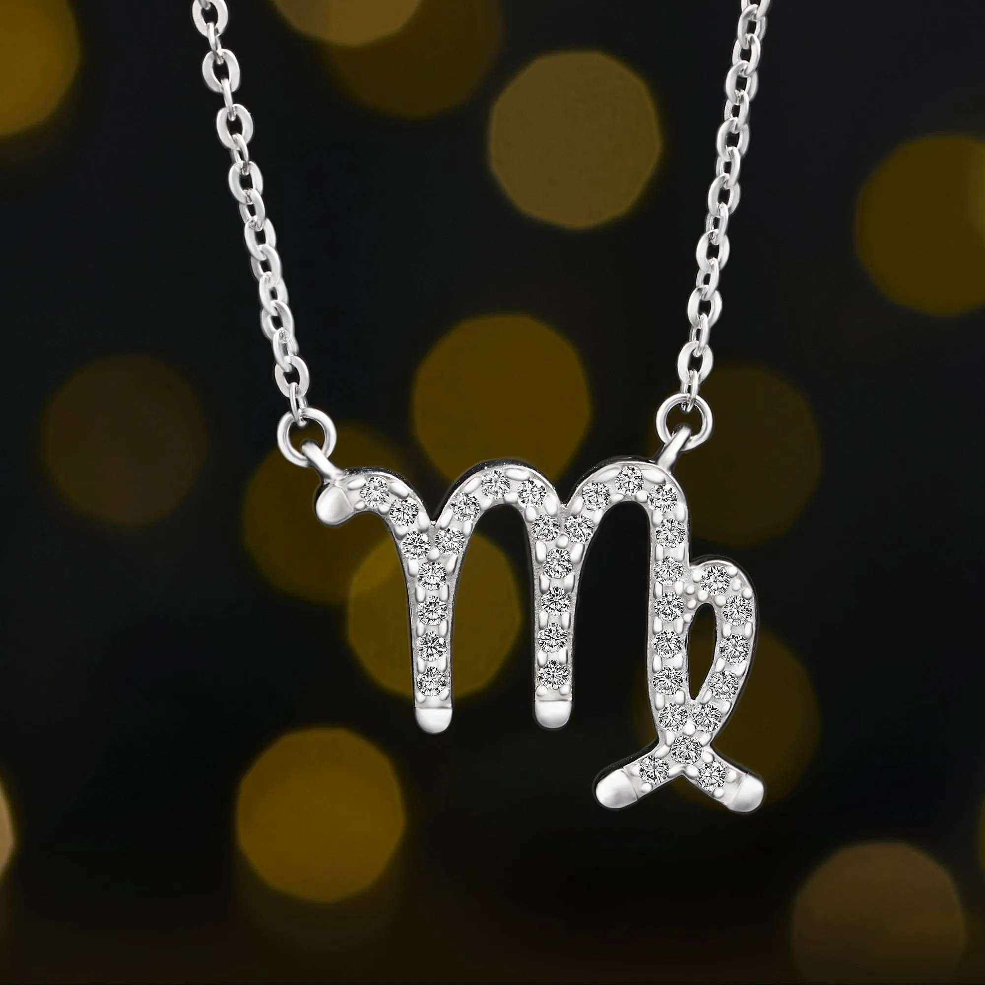 Virgo Zodiac Necklace Silver Constellation Horoscope