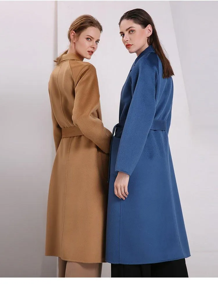 Water Ripple Double-Sided Cashmere Coat