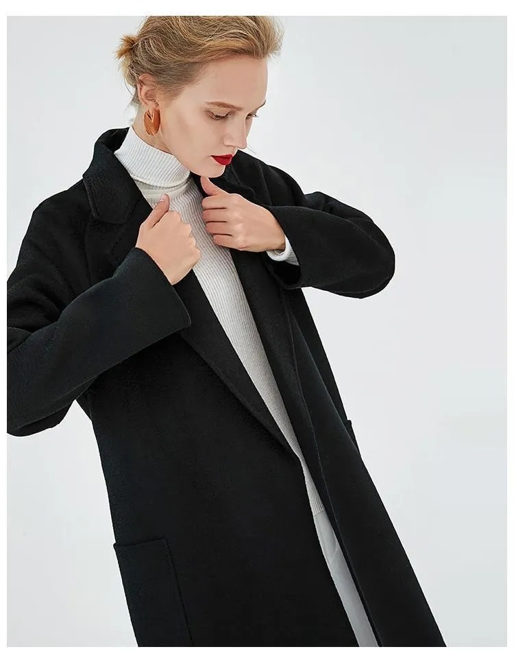 Water Ripple Double-Sided Cashmere Coat