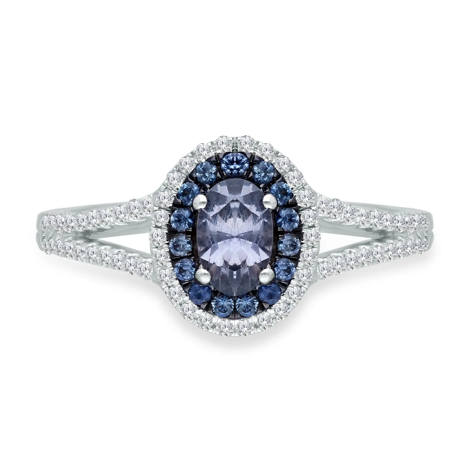 White Gold Sapphire & Diamond Infinite Ring