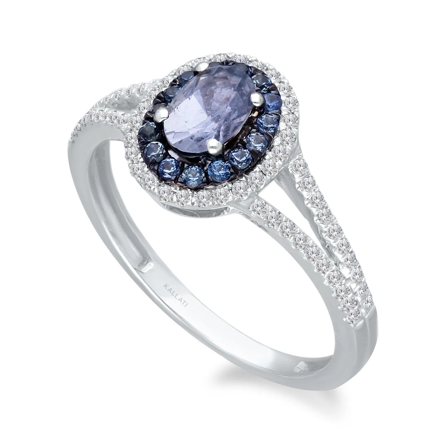 White Gold Sapphire & Diamond Infinite Ring