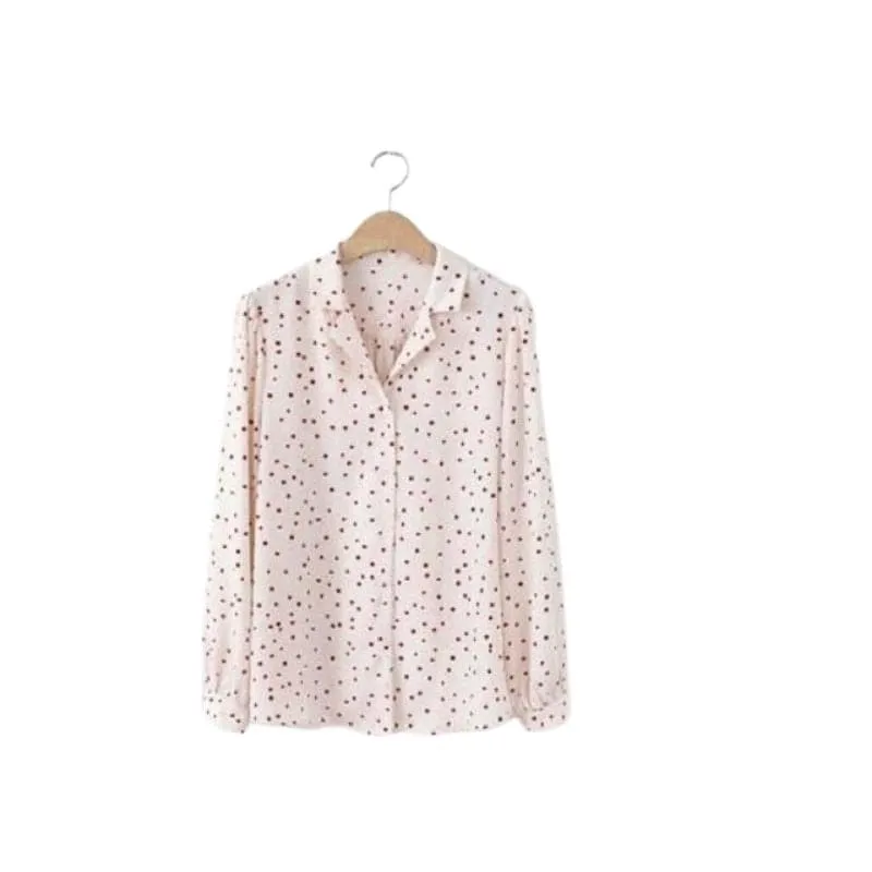 WTS Women's Fashion Stylish Long Sleeve Polka Dots Blouse