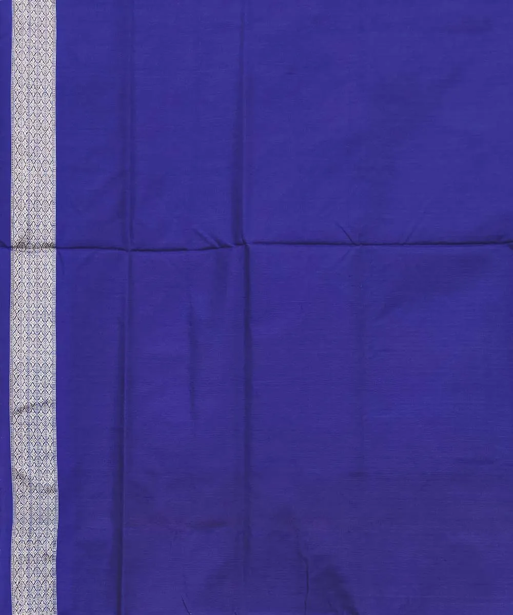 Yellow navy blue Silk Handwoven Bomkai Saree